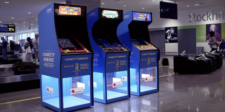 Arcade-Maschinen-Charity-Schweden-Airport